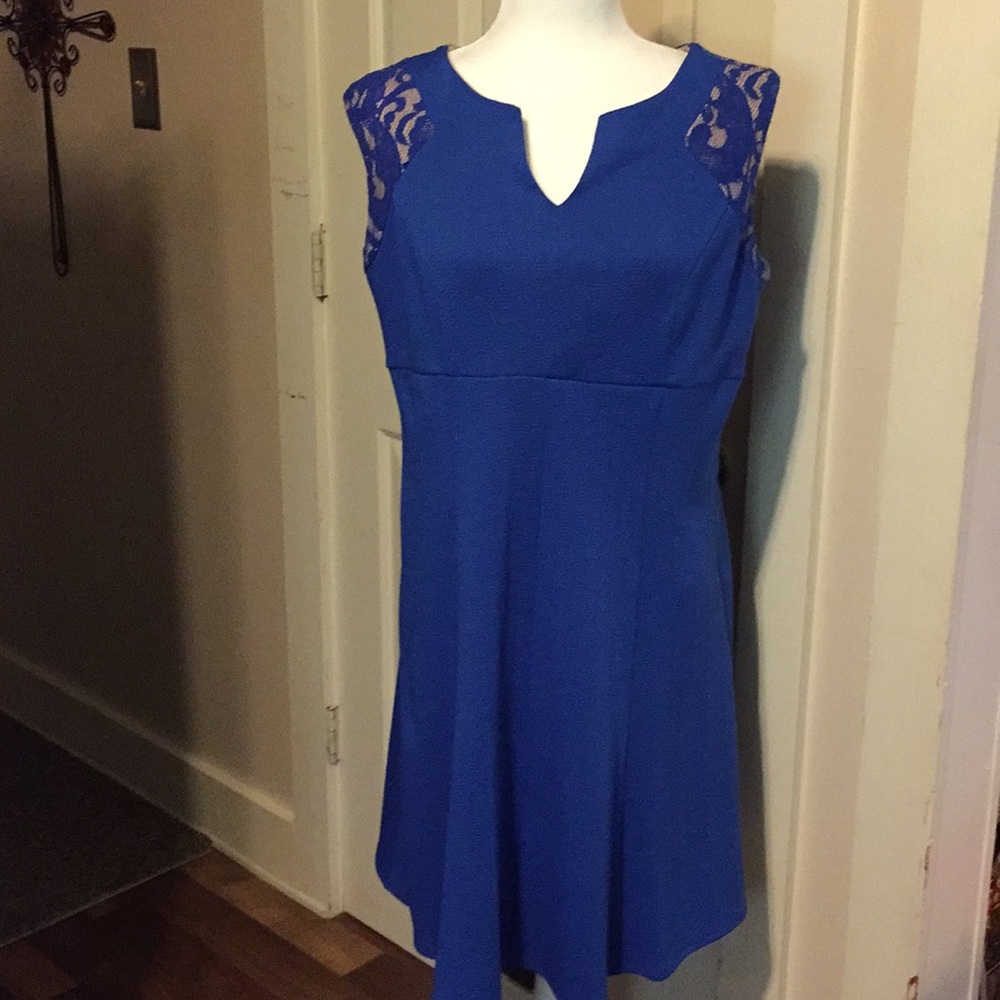 Peach velvet blue dress size 10